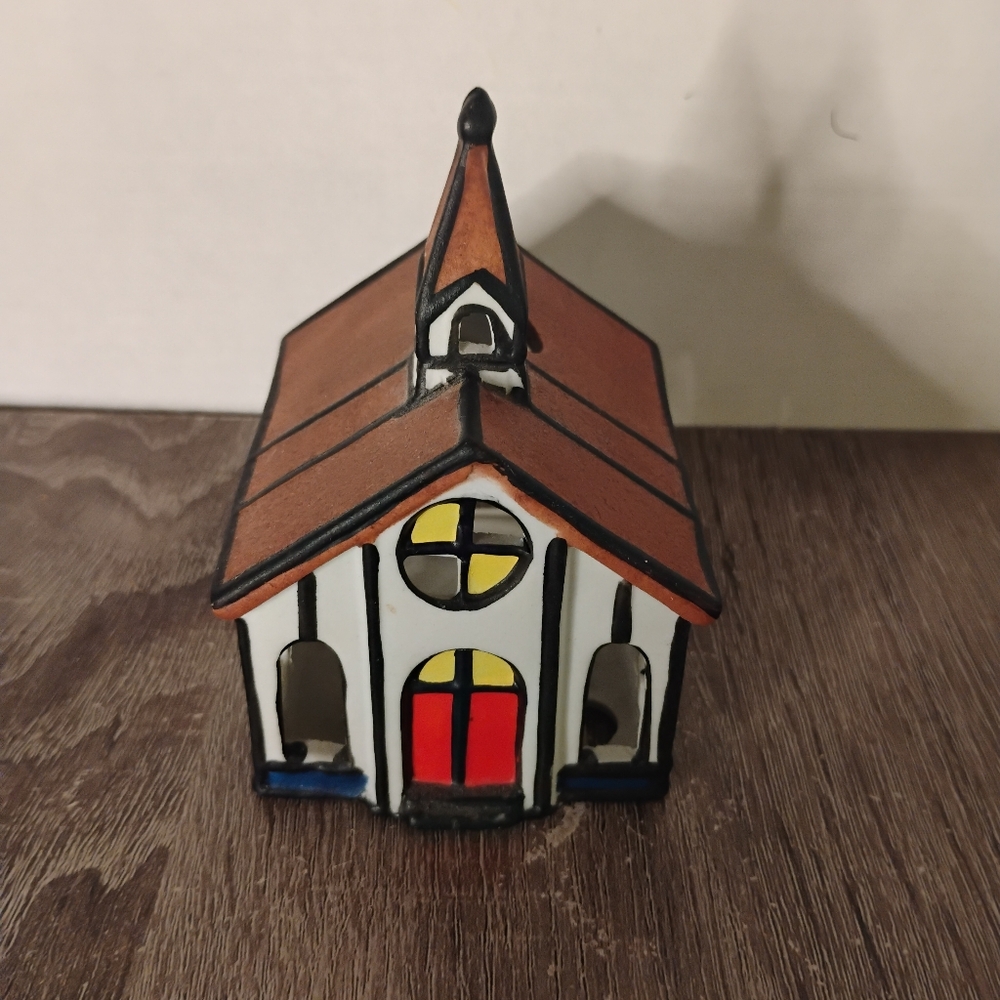 Ks Collection Ceramic Church Candle Holder